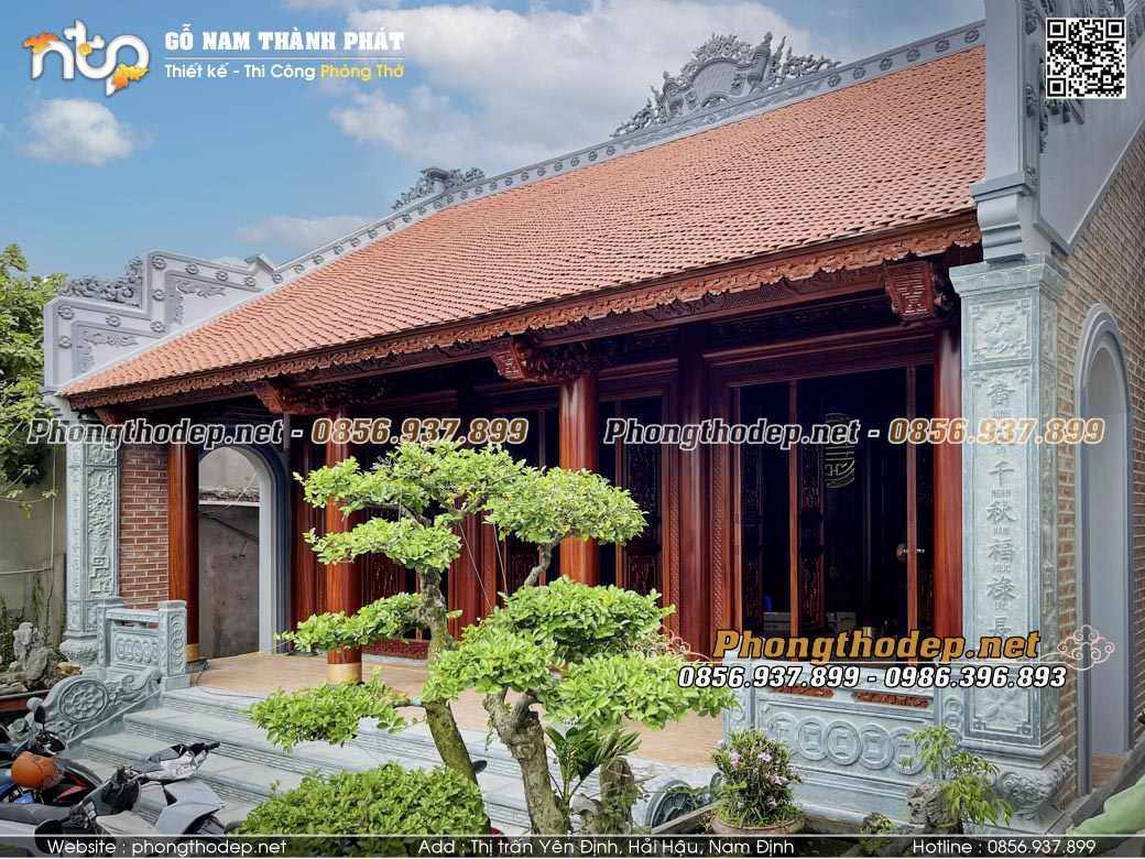 Thi công hoànt hiện nhà gỗ 3 gian tại Bắc Giang